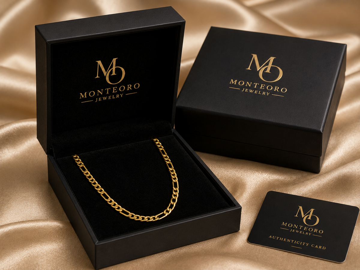 14K Yellow Gold Solid Figaro Chain – 3.8mm