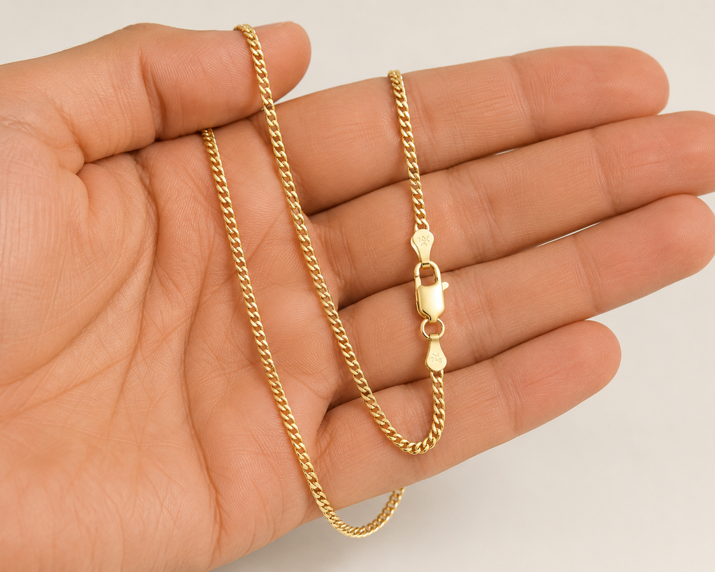 14K Yellow Gold Solid Miami Cuban Chain – 2mm