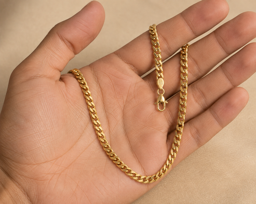 14K Yellow Gold Solid Miami Cuban Chain – 3.3mm