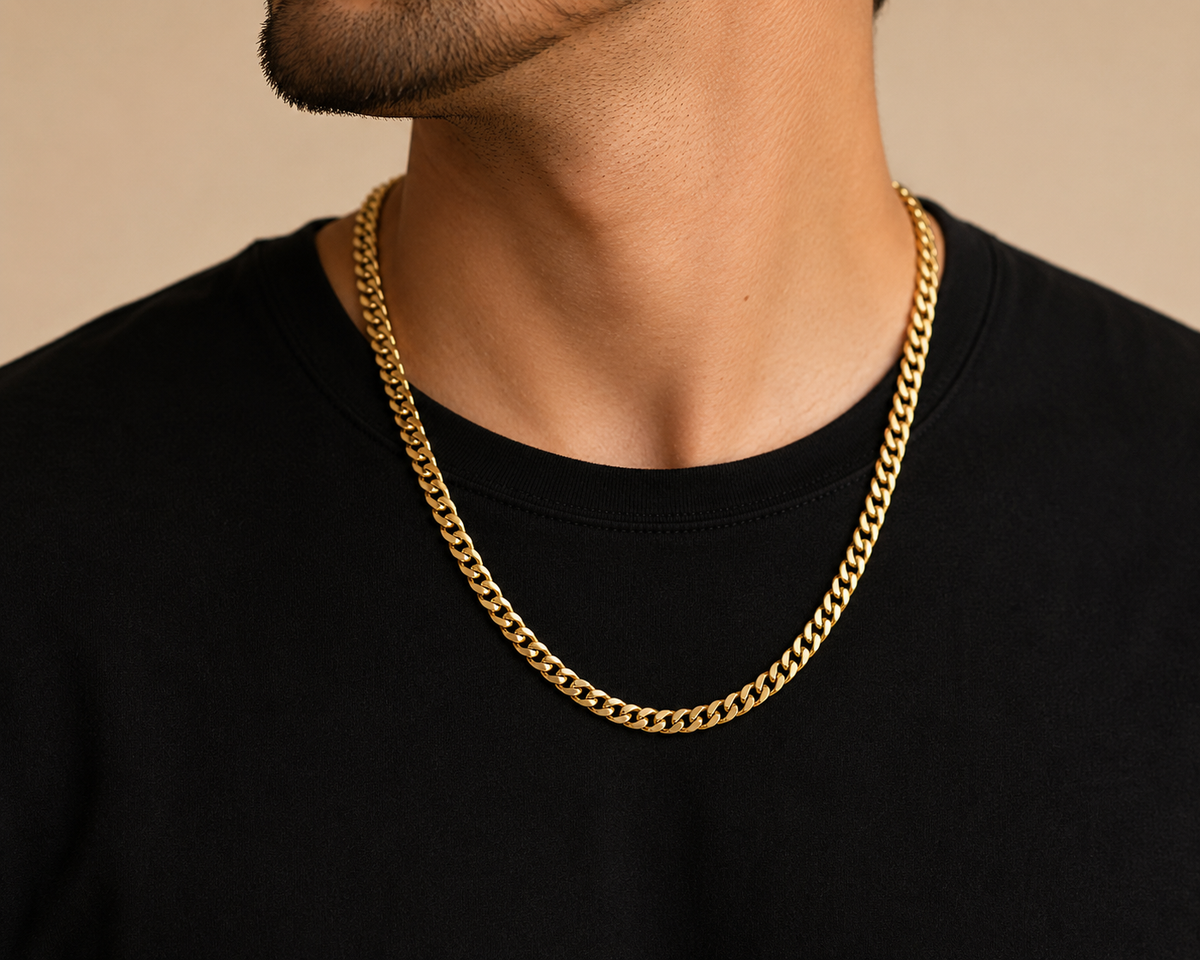14K Yellow Gold Solid Miami Cuban Chain – 3.3mm