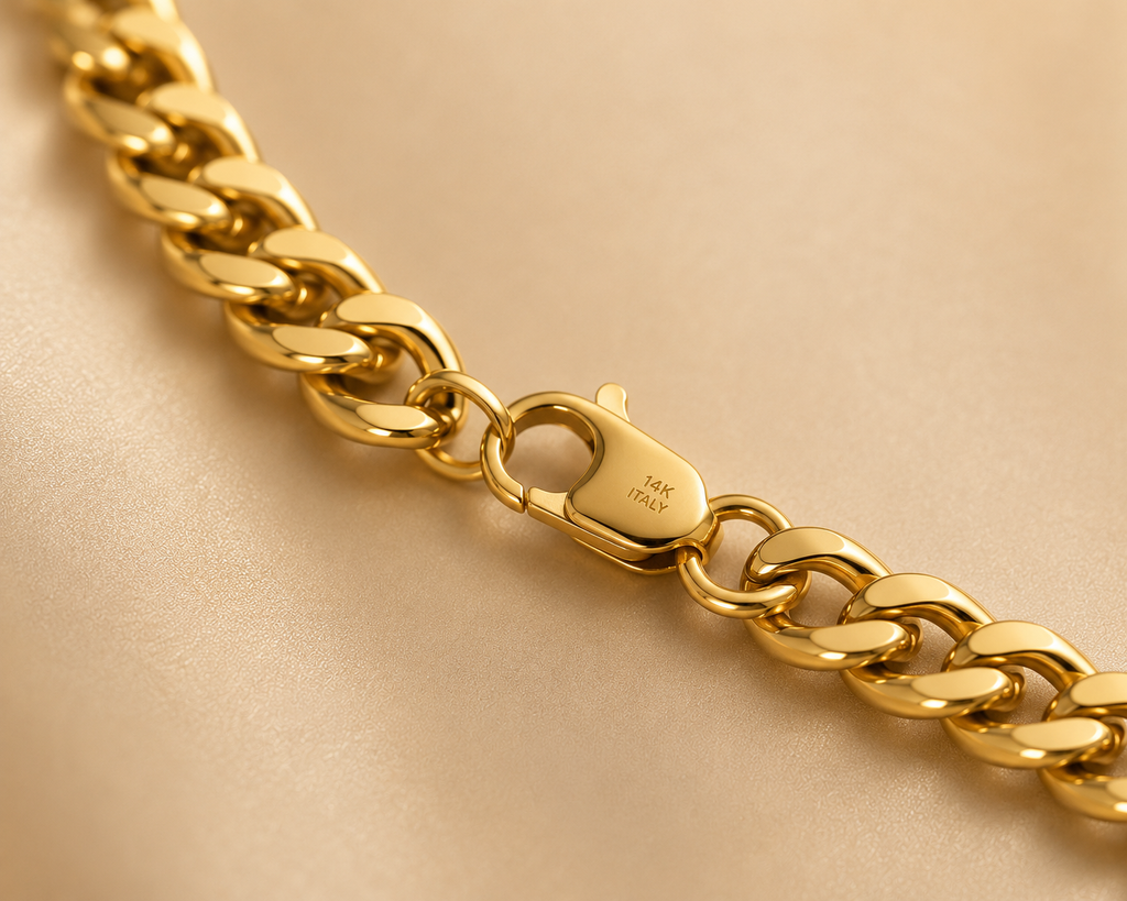 14K Yellow Gold Solid Miami Cuban Chain – 3.3mm