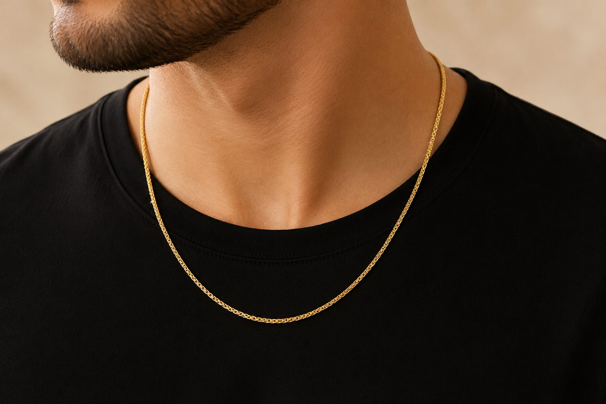 14K Yellow Gold Solid Diamond-Cut Franco Chain – 1.3mm