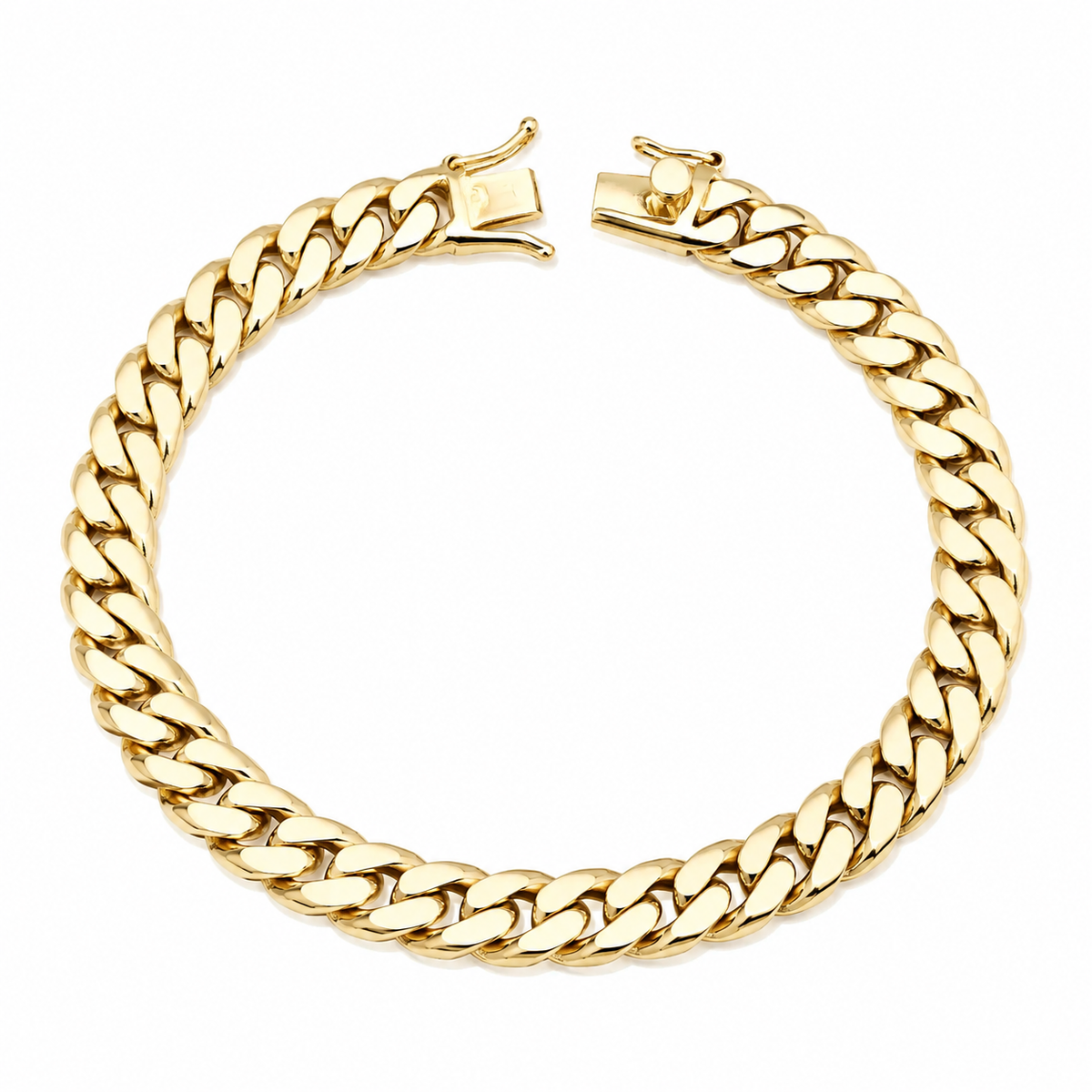 14K Yellow Gold Solid Miami Cuban Link Bracelet – 8mm