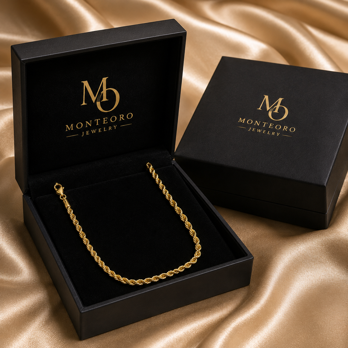 14K Yellow Gold Solid Diamond-Cut Rope Chain – 2.5mm