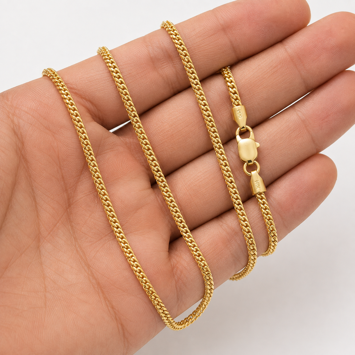 14K Yellow Gold Solid Diamond-Cut Franco Chain – 1.3mm