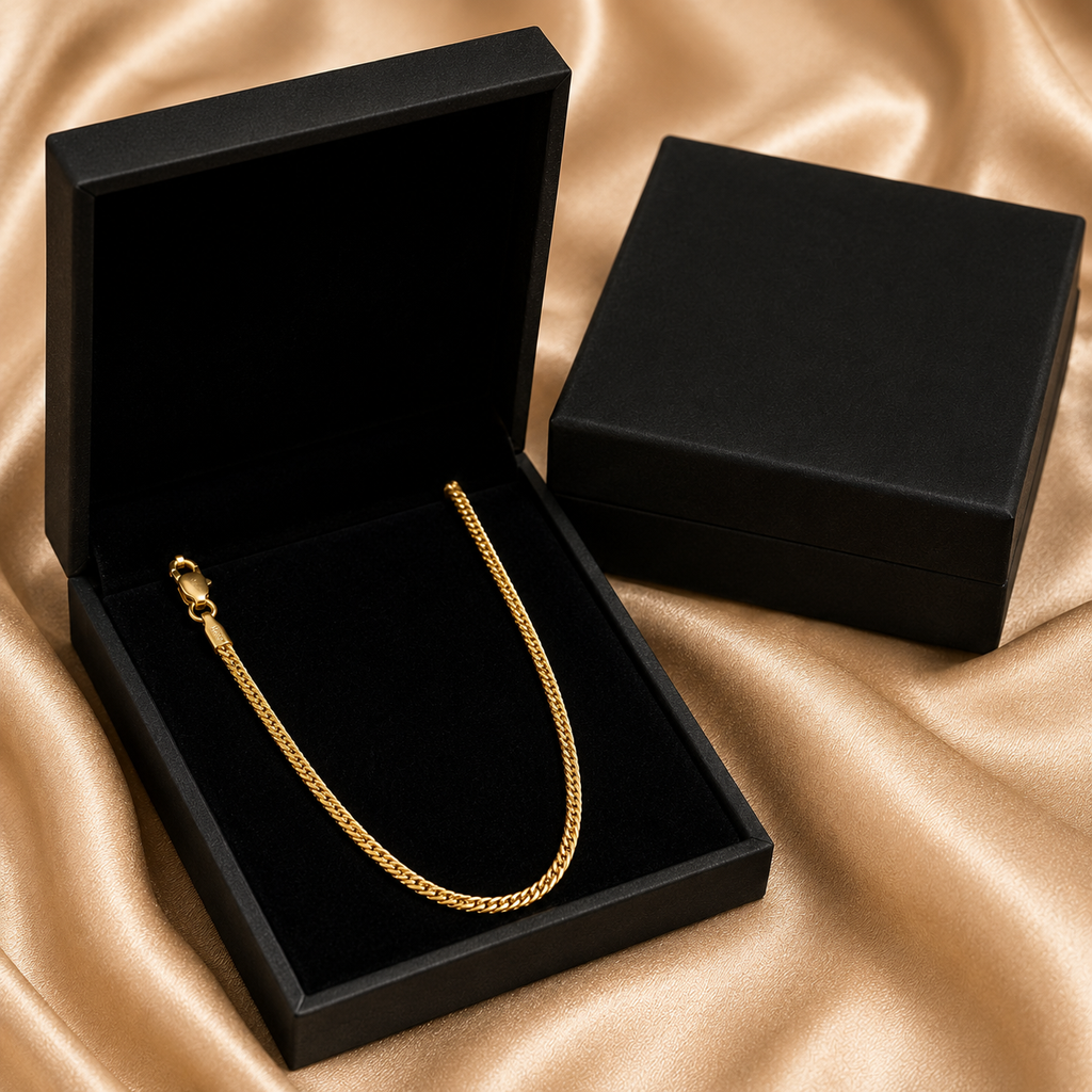 14K Yellow Gold Solid Diamond-Cut Franco Chain – 1.3mm