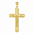 14K Yellow Gold Jesus Christ Crucifix Cross Pendant – 1.9"