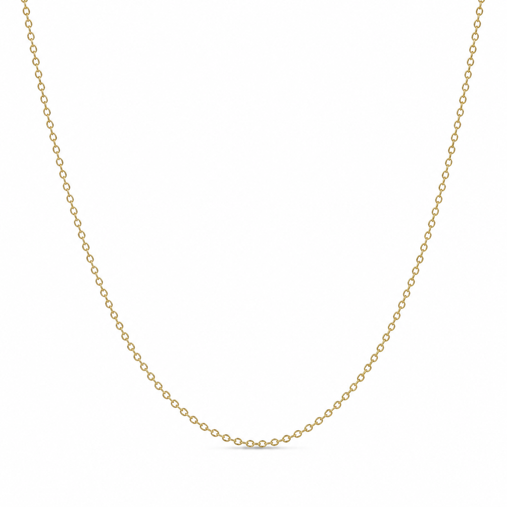 Italian 14K Yellow Gold Rolo Chain – 1mm