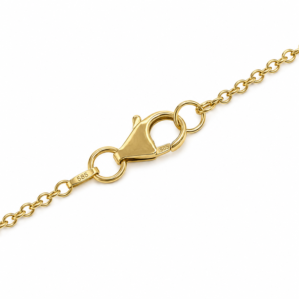Italian 14K Yellow Gold Rolo Chain – 1mm
