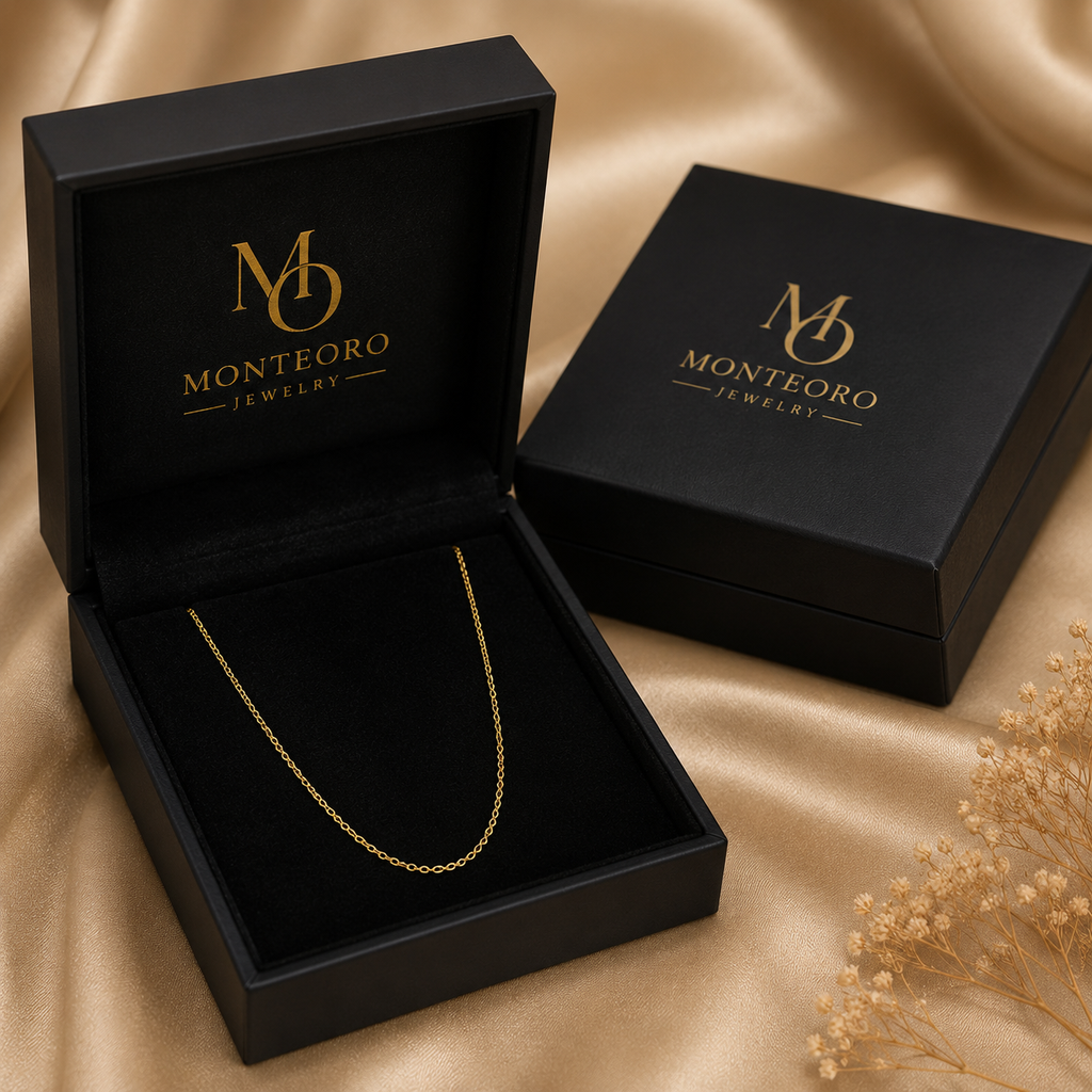 Italian 14K Yellow Gold Rolo Chain – 1mm
