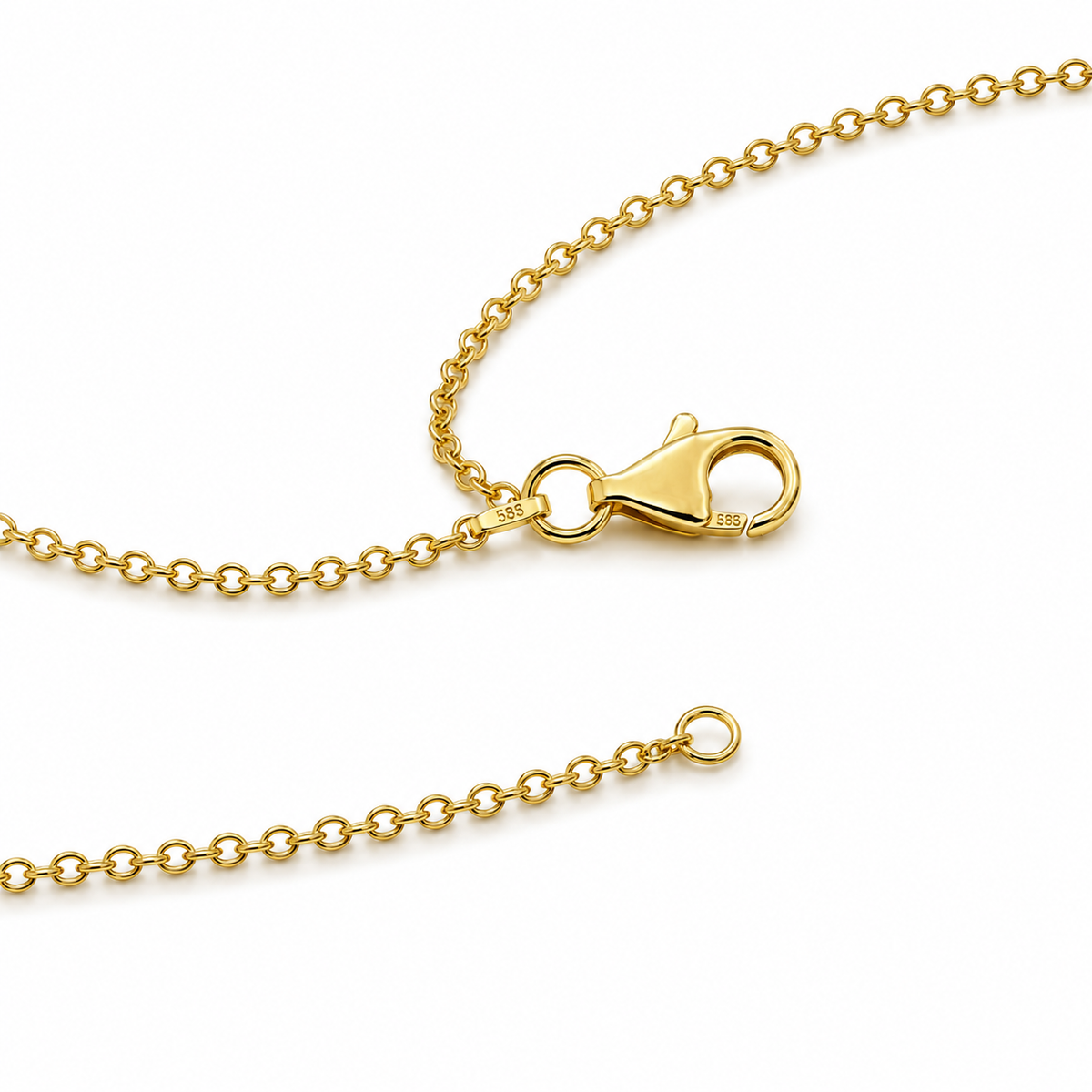 Italian 14K Yellow Gold Rolo Chain – 1mm