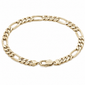 14K Yellow Gold Solid Figaro Bracelet – 7.75mm
