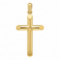 14K Yellow Gold Solid High Polish Cross Pendant – 1.9"