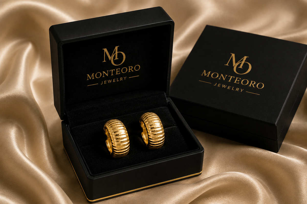 14K Yellow Gold Diamond-Cut Huggie Earrings
