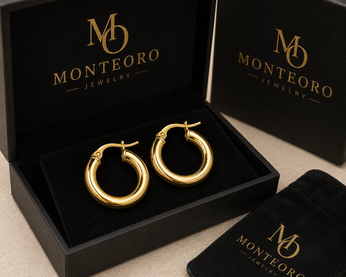 14K Yellow Gold High-Polish Round Hoop Earrings – 4mm