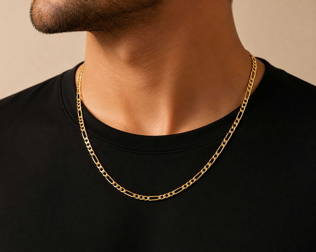 14K Yellow Gold Solid Figaro Chain – 2.3mm