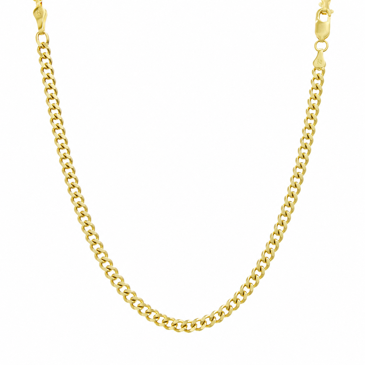 14K Yellow Gold Solid Miami Cuban Chain – 3.3mm