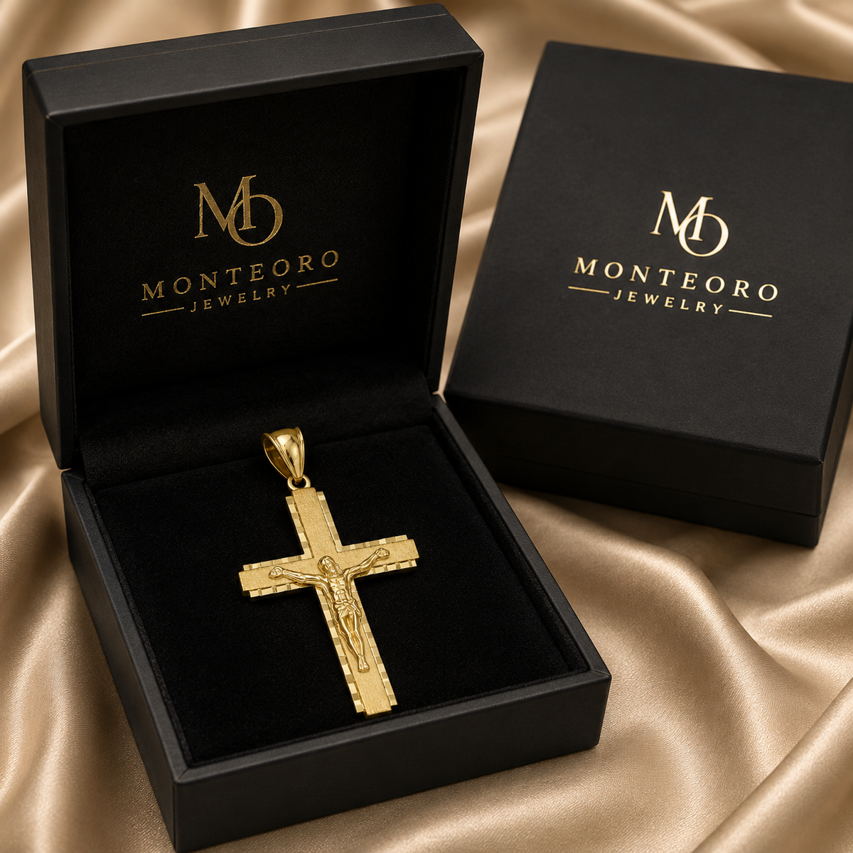 14K Yellow Gold Jesus Christ Crucifix Cross Pendant – 1.9"