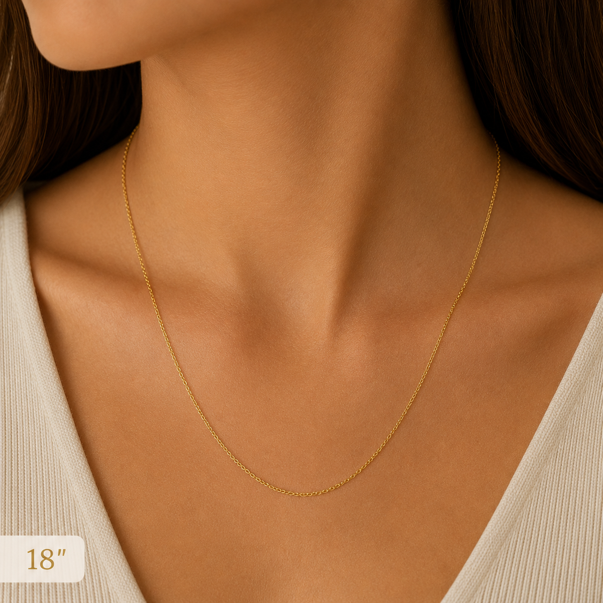 Italian 14K Yellow Gold Rolo Chain – 1mm