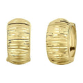 14K Yellow Gold Diamond-Cut Huggie Earrings